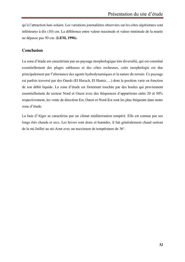 Impact des infrastructures de protection littorale sur l’évolution morphodynamique de la région centre de la baie d’Alger « site des Sablettes : la grande plage »:
