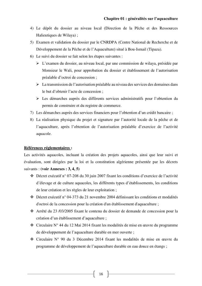 Etude Technico-économique et écologique de contribution des projets aqucoles au dévloppment durable en Algérie