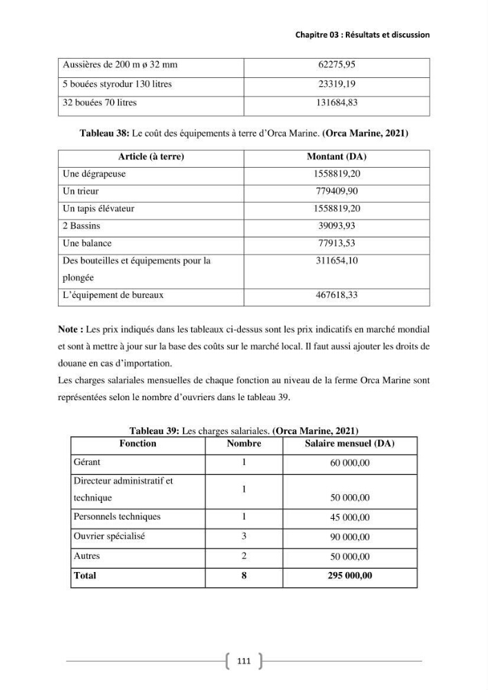 Etude Technico-économique et écologique de contribution des projets aqucoles au dévloppment durable en Algérie