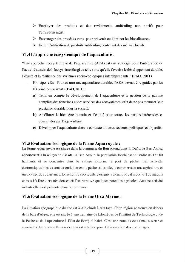 Etude Technico-économique et écologique de contribution des projets aqucoles au dévloppment durable en Algérie