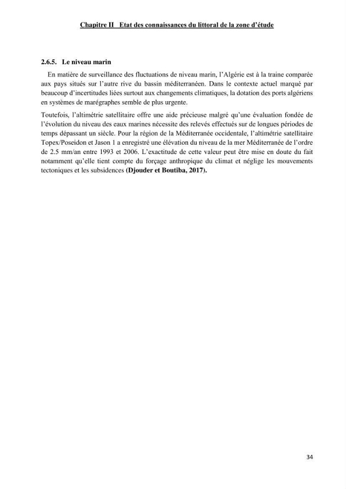 Changement climatique et risques côtiers dans la métropole algéroise.