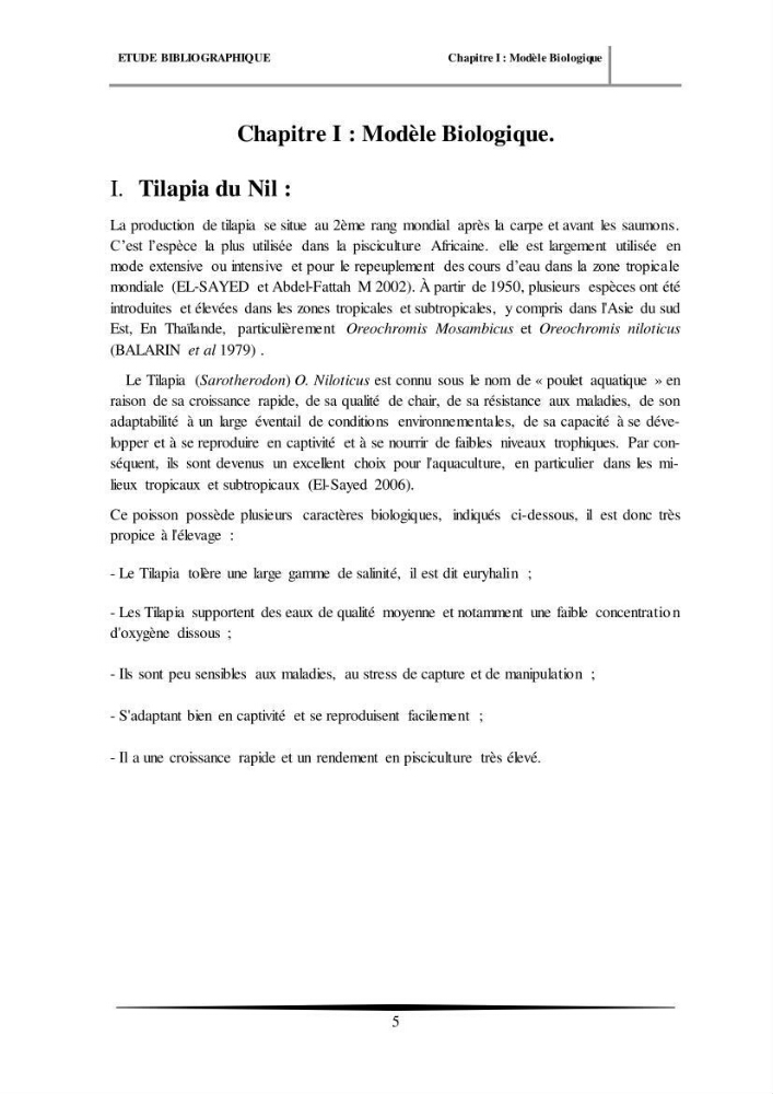 Essais d’élevage de Tilapia Nilotica en système biofloc : Effet sur la croissance, la reproduction et les paramètres du milieu