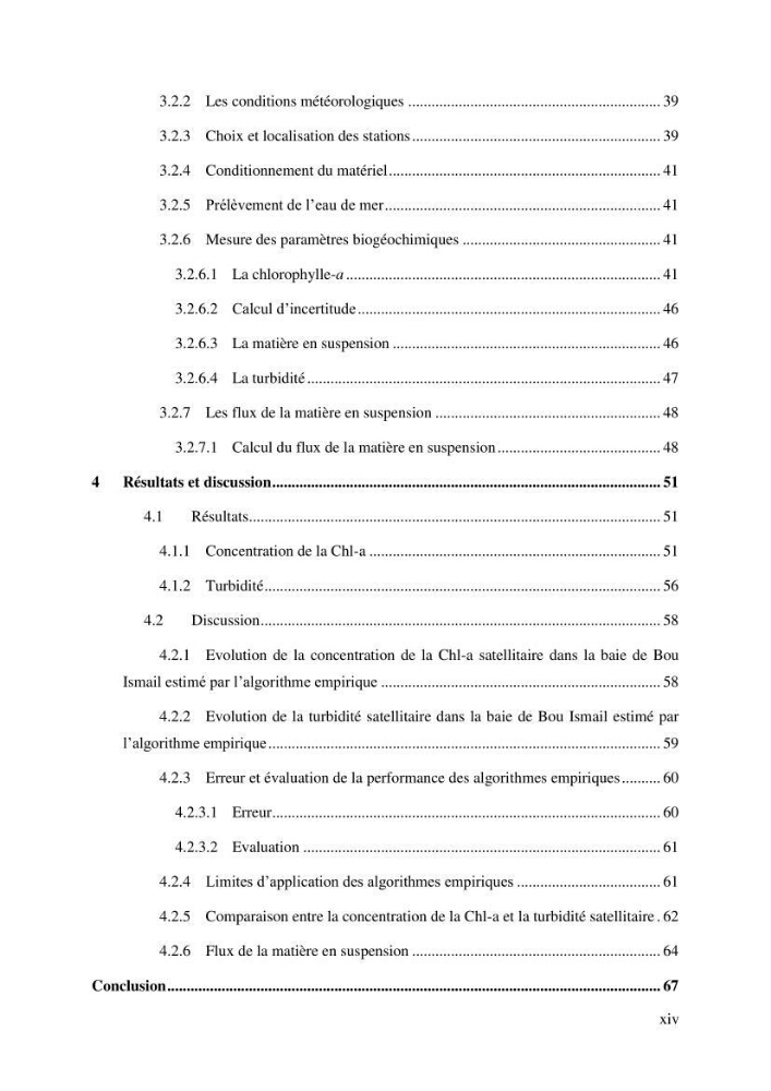 Conception des algorithmes empiriques pour l\'estimation de la chlorophylle-a et la turbidité dans la baie de Bou-Ismail