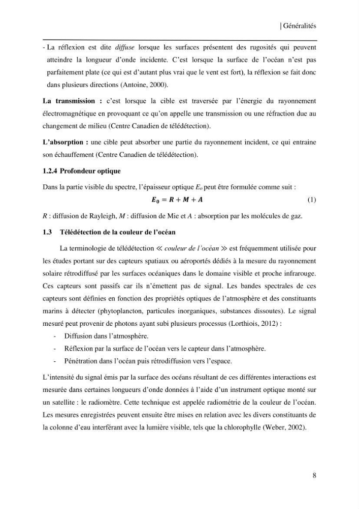 Conception des algorithmes empiriques pour l\'estimation de la chlorophylle-a et la turbidité dans la baie de Bou-Ismail