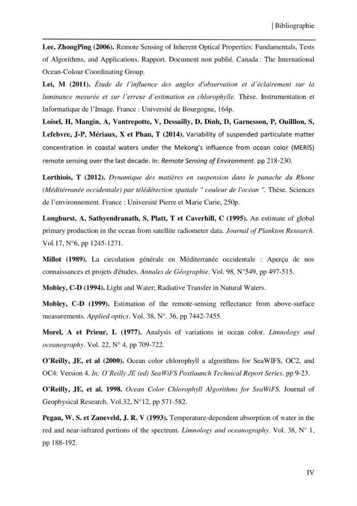Conception des algorithmes empiriques pour l\'estimation de la chlorophylle-a et la turbidité dans la baie de Bou-Ismail