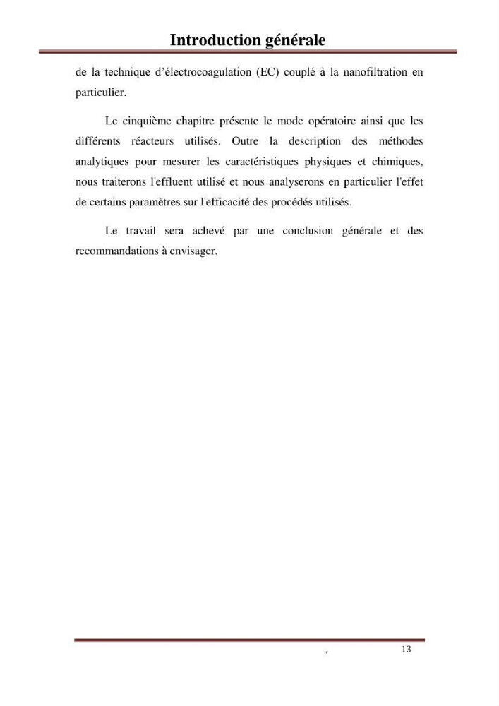 Contribution a l\'évaluation du degré de pollution des eaux du lac de reghaia et proposition des procédés de traitement électrochimique et membranire :