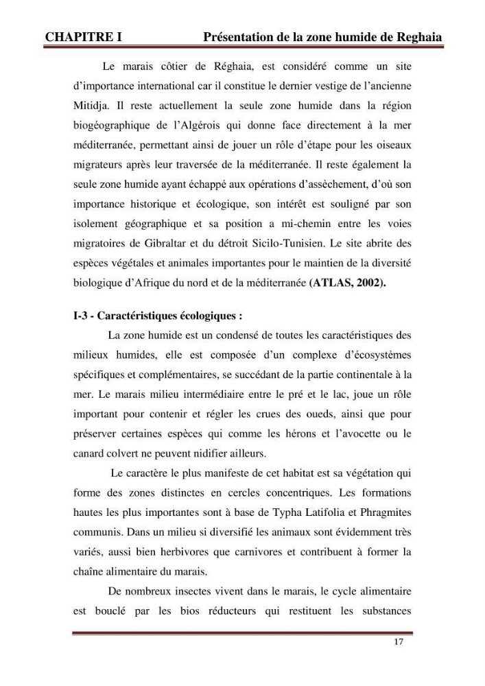 Contribution a l\'évaluation du degré de pollution des eaux du lac de reghaia et proposition des procédés de traitement électrochimique et membranire :