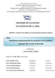 Modélisation spatiotemporelle des paramètres de la pollution organique dans la baie de Bouismail: