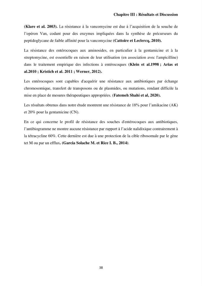 Caractérisation et évaluation de la virulence et de la résistance aux antibiotiques chez les entérocoques isolés dans le milieu marin
