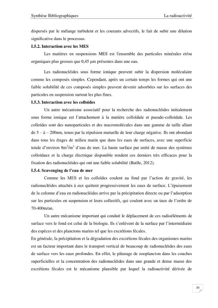 Les radioéléments et l\'historique de la contamination dans les sédiments de la côte algéroise
