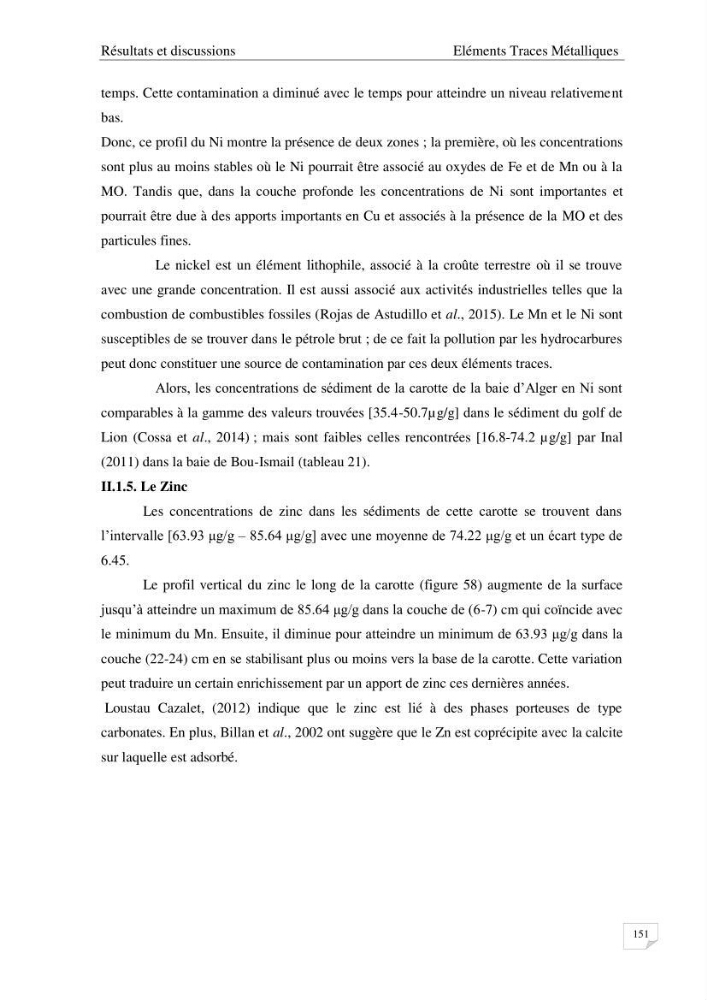 Les radioéléments et l\'historique de la contamination dans les sédiments de la côte algéroise