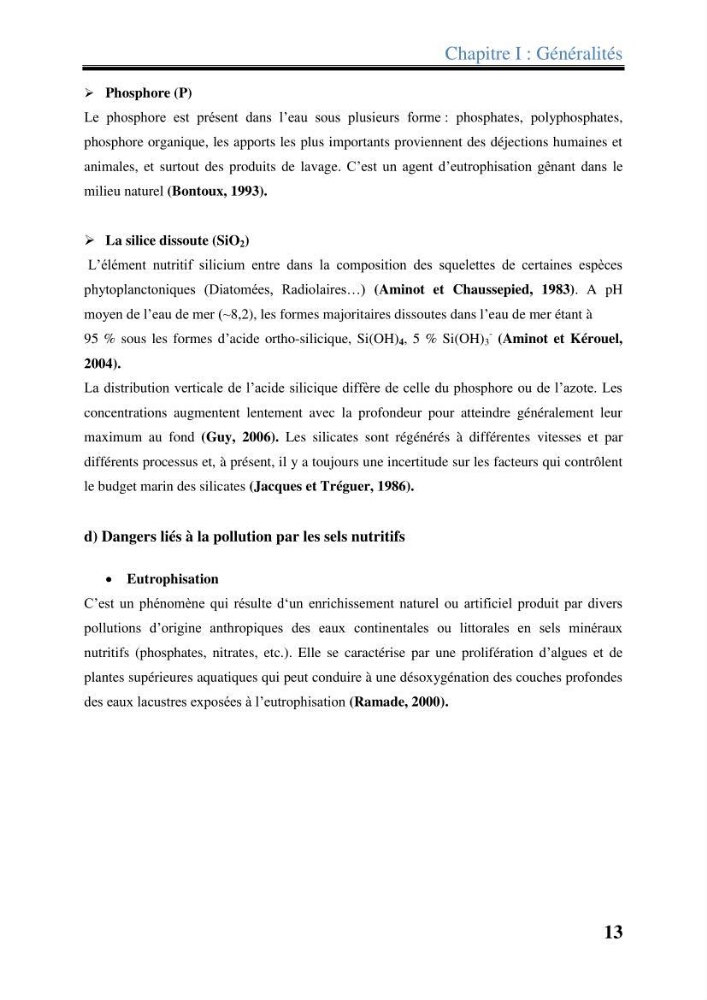 Les paramètres physico-chimiques dans l’eau de mer et les sédiments dans le port de Sidi-Fredj