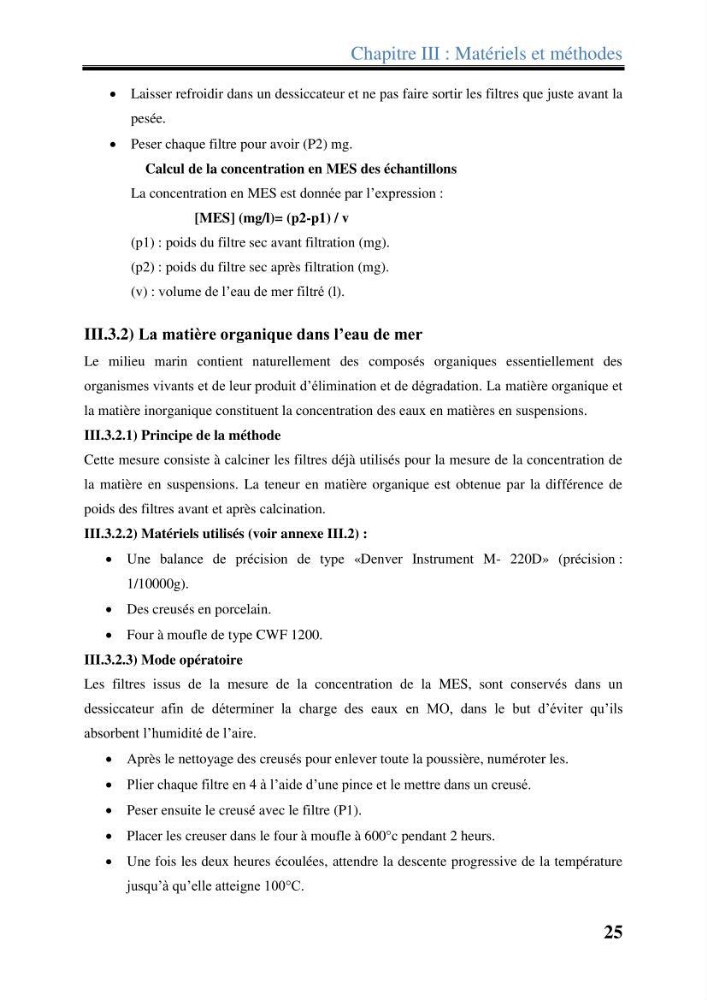 Les paramètres physico-chimiques dans l’eau de mer et les sédiments dans le port de Sidi-Fredj