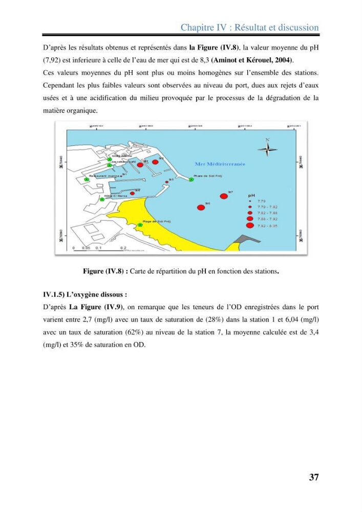 Les paramètres physico-chimiques dans l’eau de mer et les sédiments dans le port de Sidi-Fredj