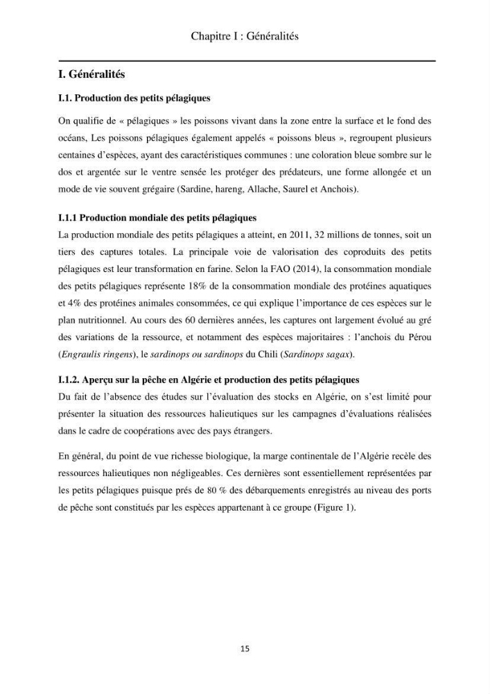 Contribution à la valorisation du Chinchard commun Trachurus trachurus ( L innée, 1758) et évaluation de la qualité organoleptique,hygiénique et nutritionnelle: