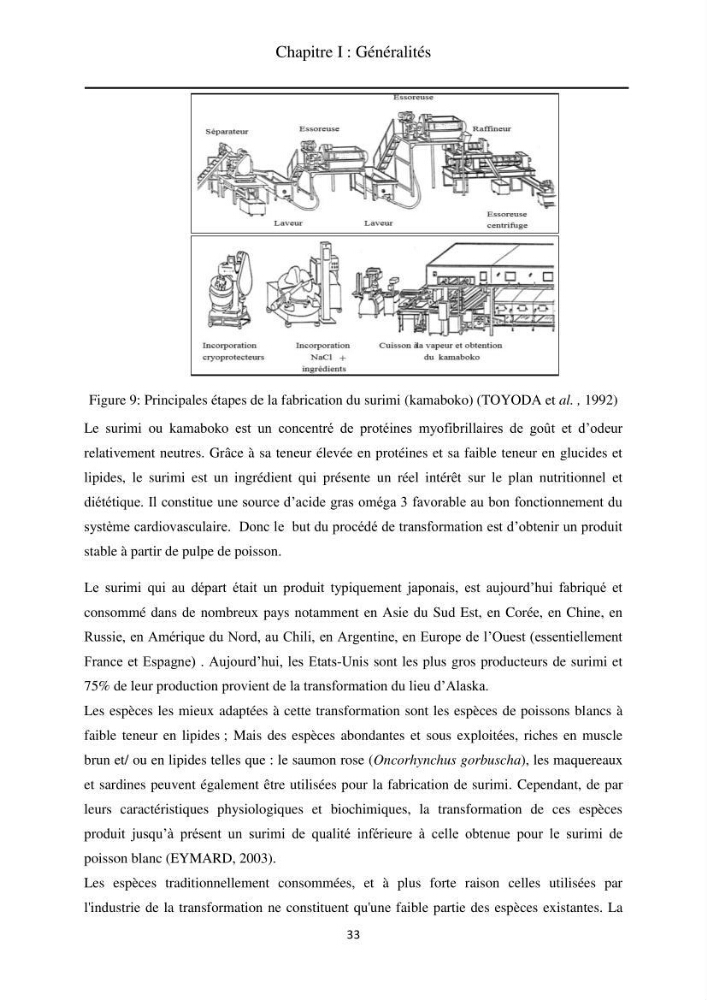 Contribution à la valorisation du Chinchard commun Trachurus trachurus ( L innée, 1758) et évaluation de la qualité organoleptique,hygiénique et nutritionnelle: