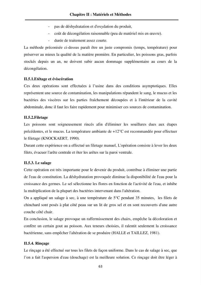 Contribution à la valorisation du Chinchard commun Trachurus trachurus ( L innée, 1758) et évaluation de la qualité organoleptique,hygiénique et nutritionnelle: