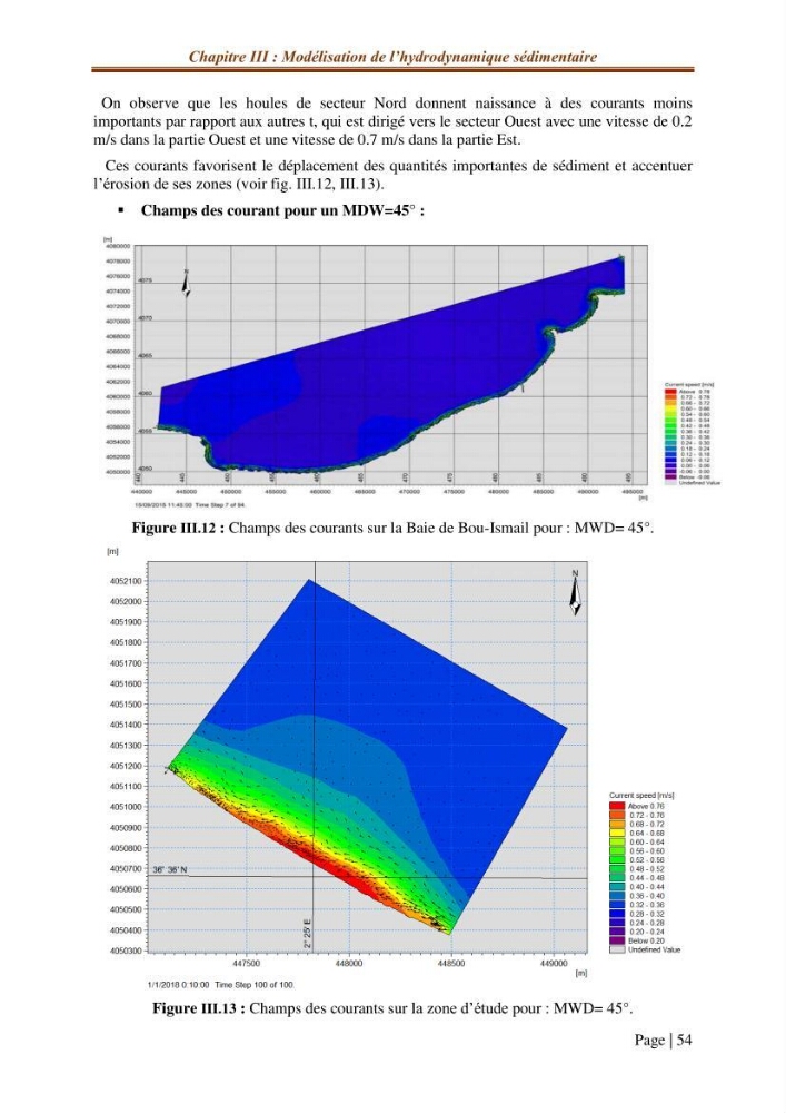 Modélisation Numérique de la morphodynamique sédimentaire et de la cinématique du trait de côte Chenoua plage, willaya de Tipaza.