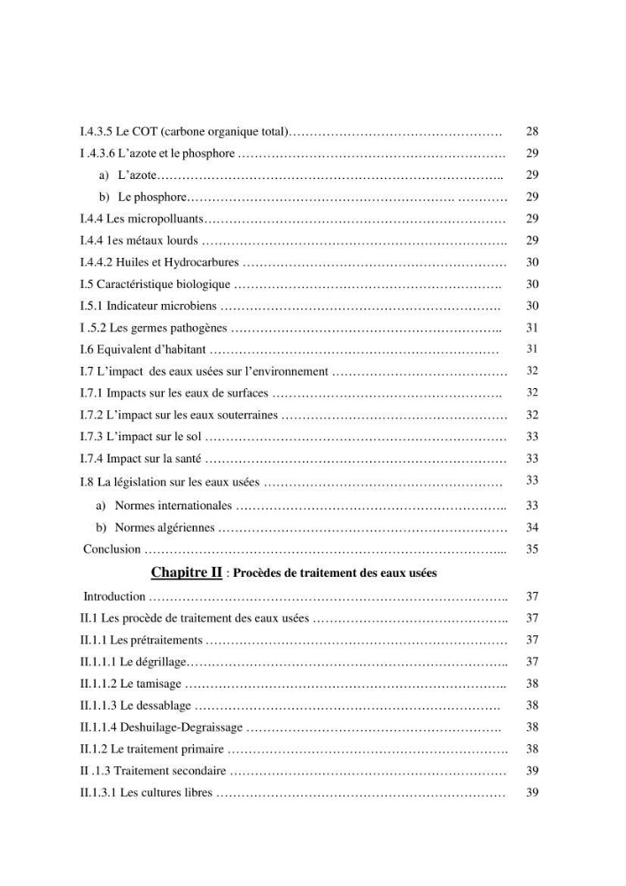 Suivi de la qualité physico-chimique et bacteriologique des eaux usées épurées de la station d\'épuration et leur effet sur l\'environnement marin