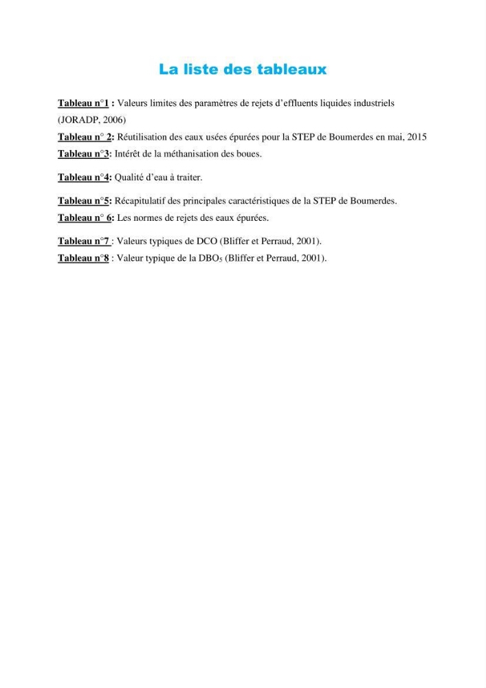 Suivi de la qualité physico-chimique et bacteriologique des eaux usées épurées de la station d\'épuration et leur effet sur l\'environnement marin