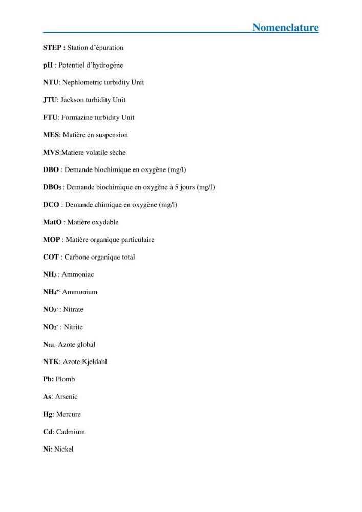Suivi de la qualité physico-chimique et bacteriologique des eaux usées épurées de la station d\'épuration et leur effet sur l\'environnement marin