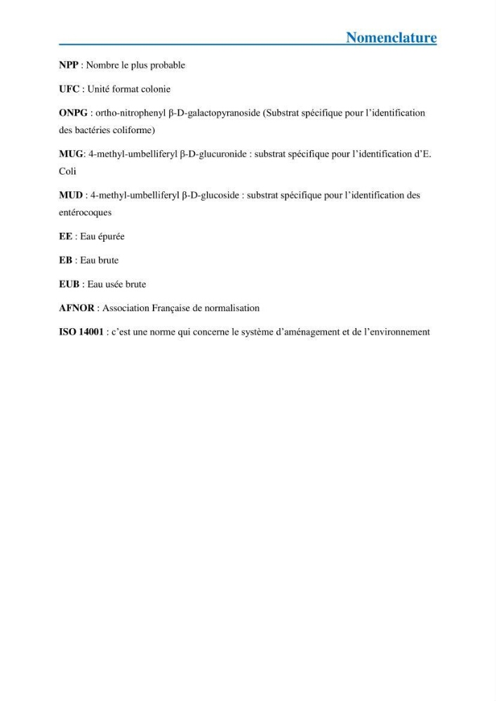 Suivi de la qualité physico-chimique et bacteriologique des eaux usées épurées de la station d\'épuration et leur effet sur l\'environnement marin