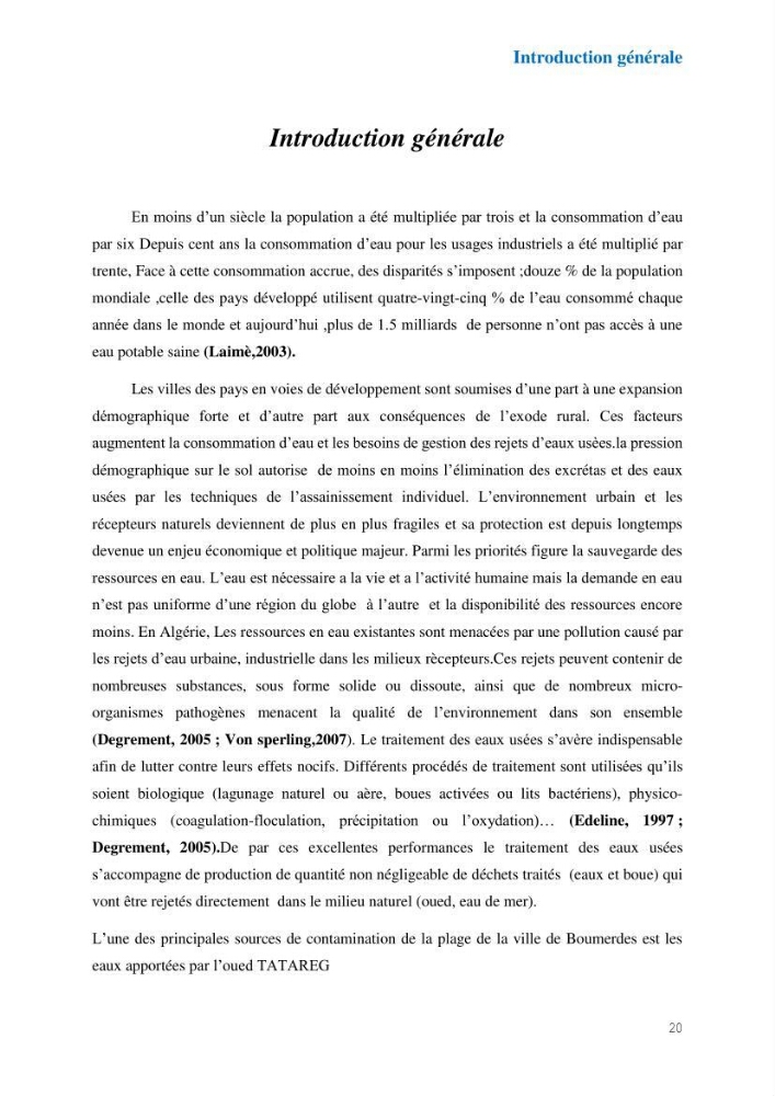 Suivi de la qualité physico-chimique et bacteriologique des eaux usées épurées de la station d\'épuration et leur effet sur l\'environnement marin