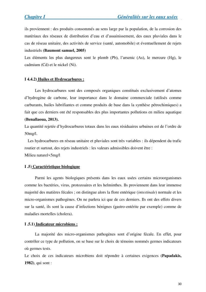 Suivi de la qualité physico-chimique et bacteriologique des eaux usées épurées de la station d\'épuration et leur effet sur l\'environnement marin