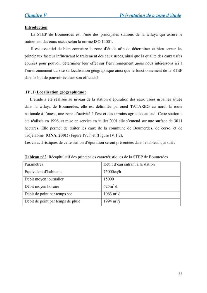 Suivi de la qualité physico-chimique et bacteriologique des eaux usées épurées de la station d\'épuration et leur effet sur l\'environnement marin