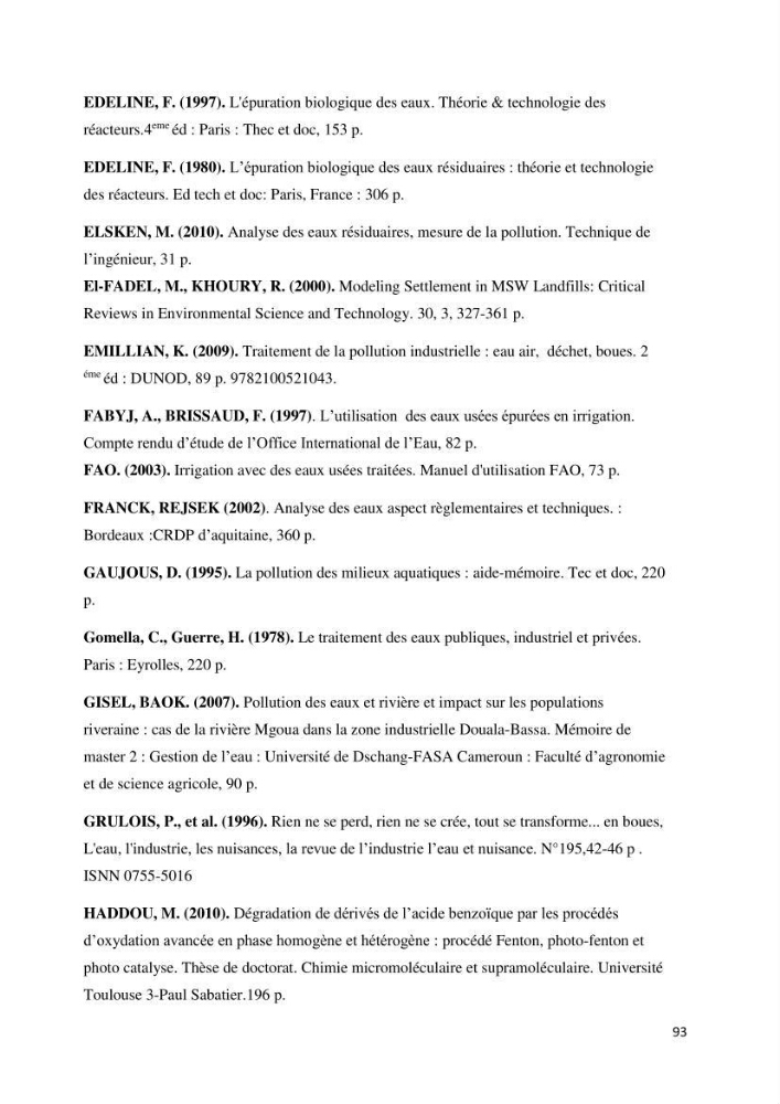Suivi de la qualité physico-chimique et bacteriologique des eaux usées épurées de la station d\'épuration et leur effet sur l\'environnement marin