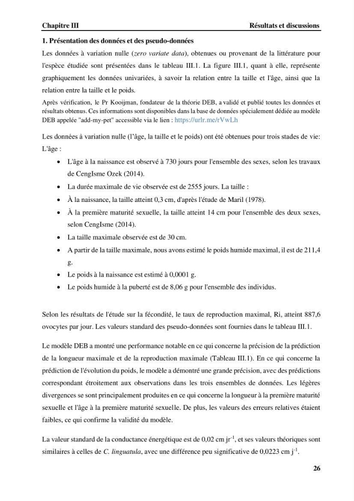 Effet des paramètres du milieu sur la reproduction et la croissance de citharus linguatula (Linnaeus, 1758 ) des eaux centre algériennes selon la théorie DEB