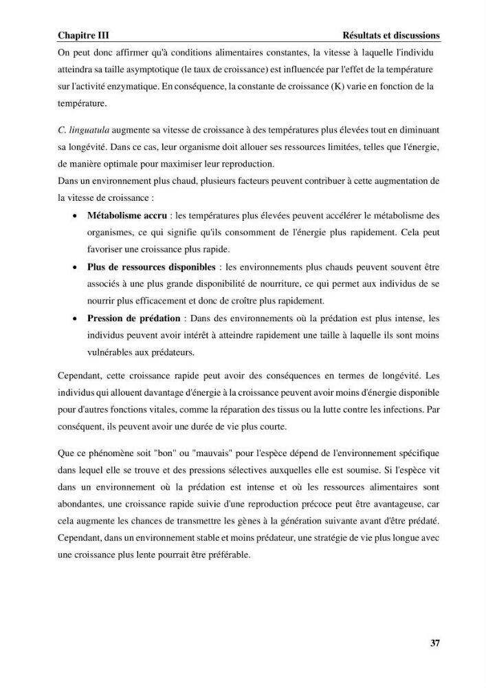Effet des paramètres du milieu sur la reproduction et la croissance de citharus linguatula (Linnaeus, 1758 ) des eaux centre algériennes selon la théorie DEB