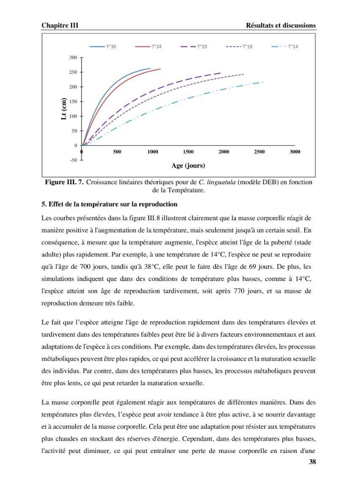 Effet des paramètres du milieu sur la reproduction et la croissance de citharus linguatula (Linnaeus, 1758 ) des eaux centre algériennes selon la théorie DEB