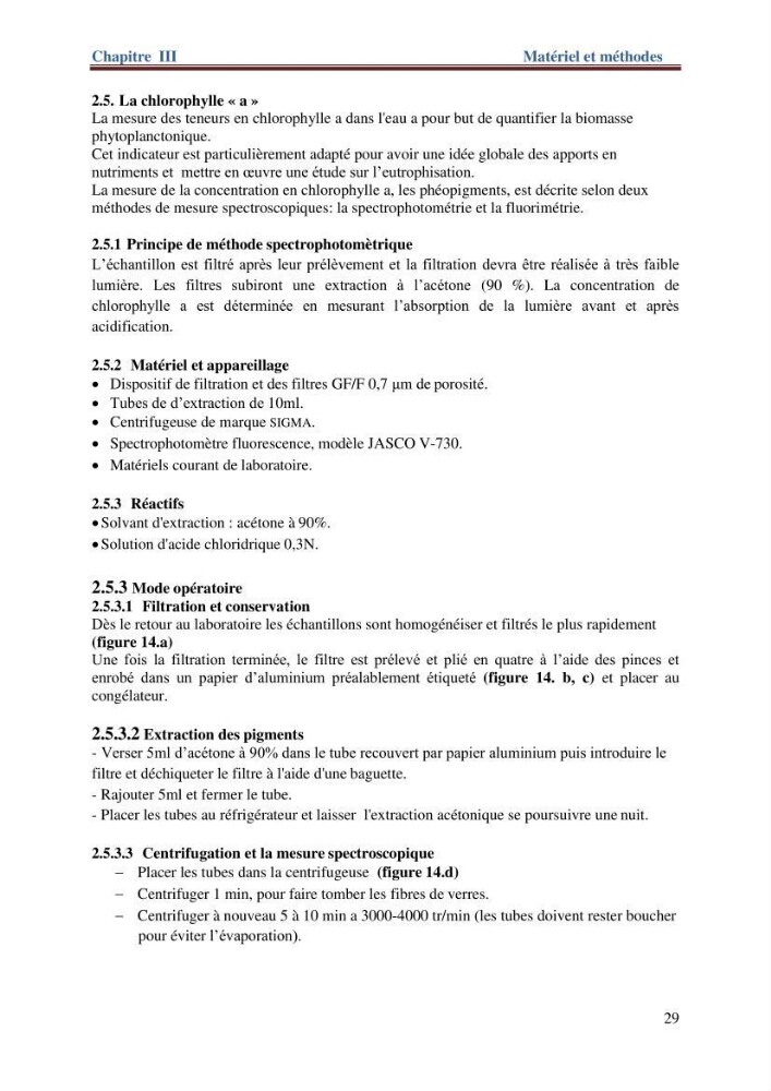 Les paramètres physico-chimiques de l\'eau de mer et de sédiment de la plage ouest de Sidi-Fredj