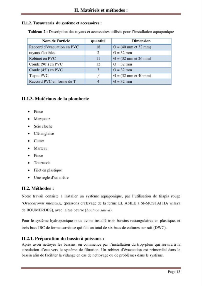 Mise en place d\'un élevage en aquaponie