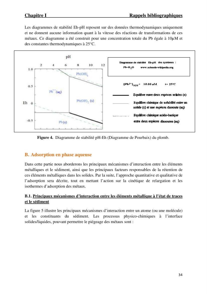 Comportement des éléments traces métallique dans une matrice sédimentaire par des études d\'extration séquentielle et par adsorption