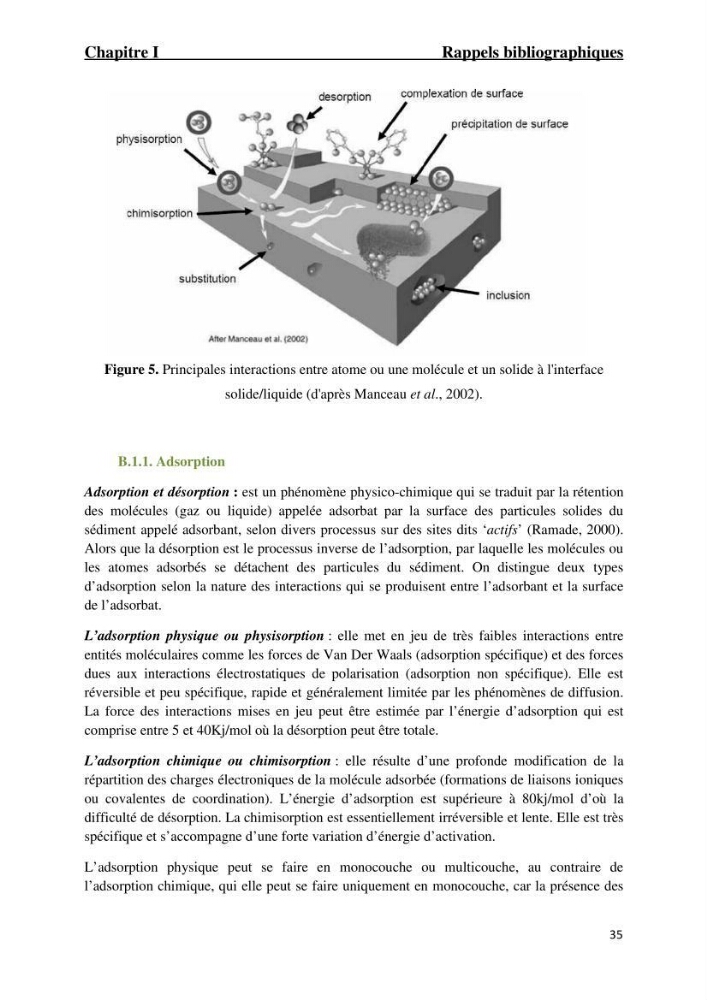 Comportement des éléments traces métallique dans une matrice sédimentaire par des études d\'extration séquentielle et par adsorption