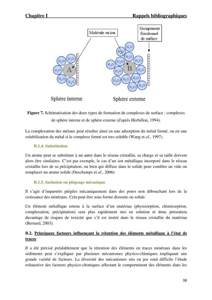 Comportement des éléments traces métallique dans une matrice sédimentaire par des études d\'extration séquentielle et par adsorption