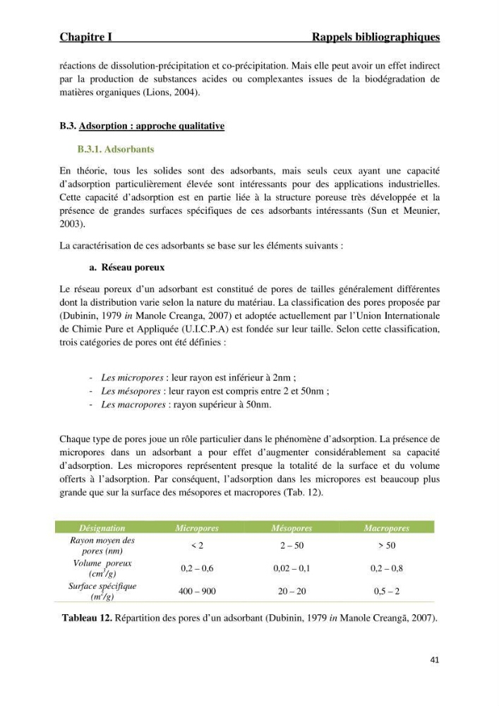 Comportement des éléments traces métallique dans une matrice sédimentaire par des études d\'extration séquentielle et par adsorption