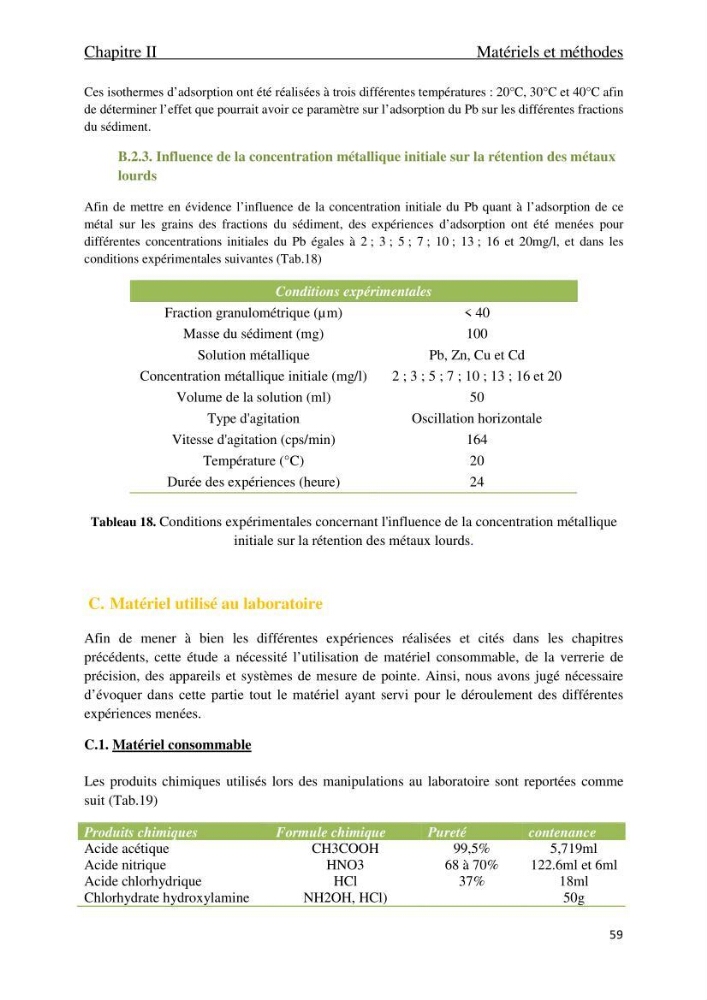 Comportement des éléments traces métallique dans une matrice sédimentaire par des études d\'extration séquentielle et par adsorption