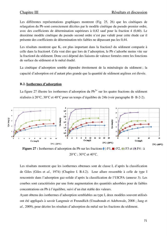 Comportement des éléments traces métallique dans une matrice sédimentaire par des études d\'extration séquentielle et par adsorption