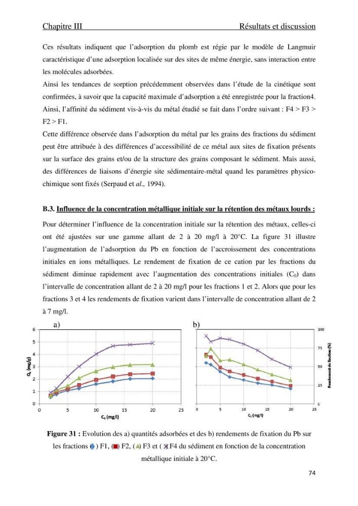 Comportement des éléments traces métallique dans une matrice sédimentaire par des études d\'extration séquentielle et par adsorption