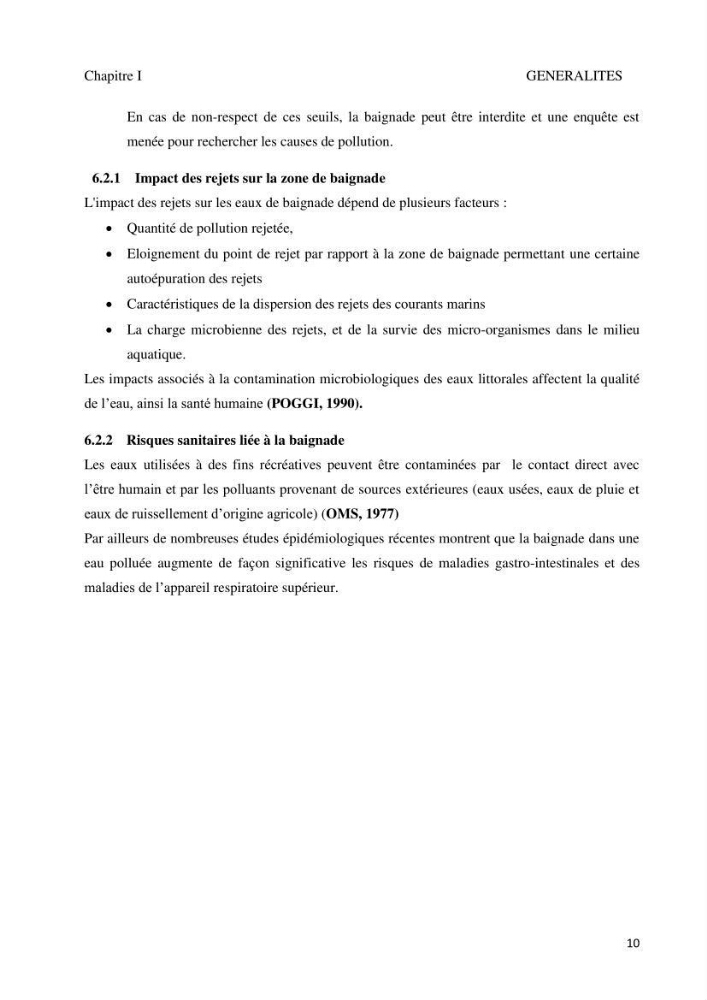 Suivi de la qualité microbiologique et physicochimique des eaux de baignade.