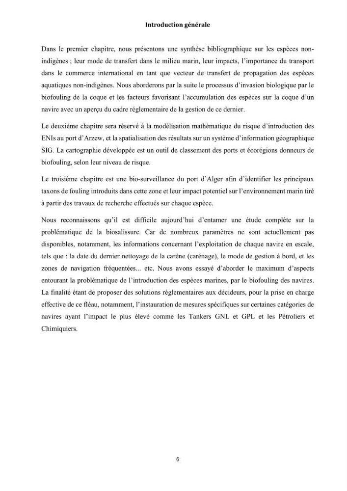 La biosalissure « biofouling » de la coque des navires, une menace pour la biodiversité du milieu marin