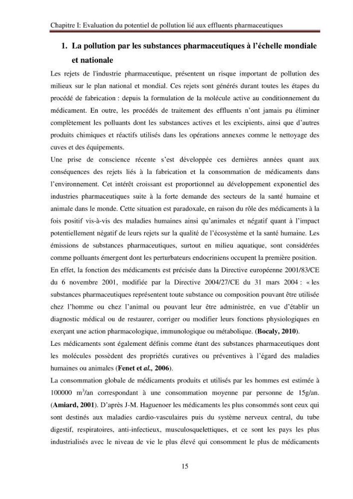Evaluation du potentiel de pollution lié aux effluents pharmaceutiques en zone littorale