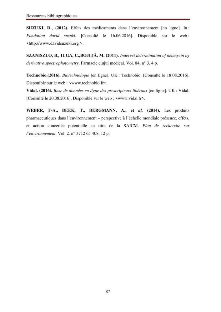 Evaluation du potentiel de pollution lié aux effluents pharmaceutiques en zone littorale