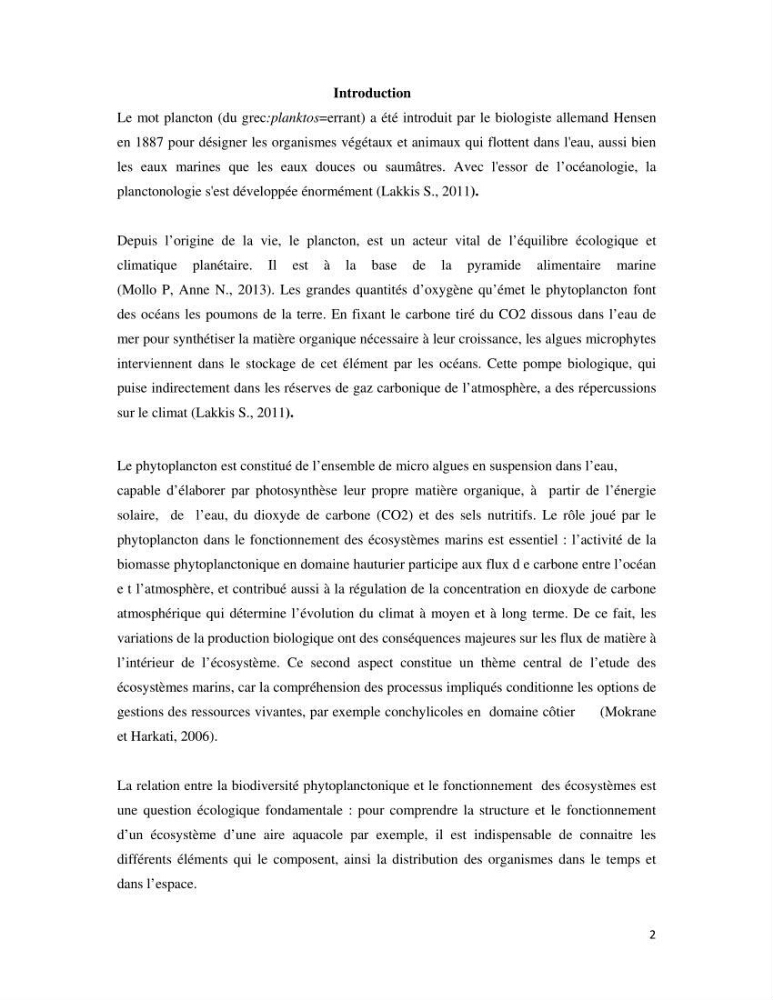 Contribution à l\'étude qualitative, quantitative et structurelle des populations de phytoplancton de la baie de Bou-Ismail cas du site \"le vivier\"