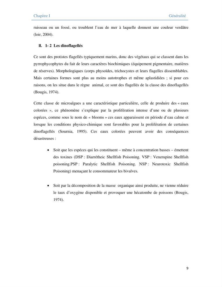 Contribution à l\'étude qualitative, quantitative et structurelle des populations de phytoplancton de la baie de Bou-Ismail cas du site \"le vivier\"