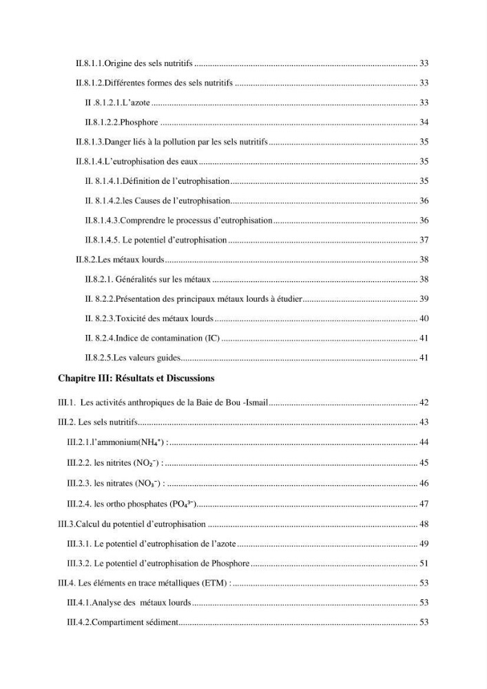 Contribution a l’étude de l’évolution de l’herbier à Posidonie (Posidonia oceanica) sous l’effet de la pression anthropique dans la baie de Bou-Ismail à Alger