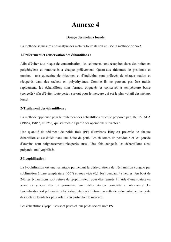 Contribution a l’étude de l’évolution de l’herbier à Posidonie (Posidonia oceanica) sous l’effet de la pression anthropique dans la baie de Bou-Ismail à Alger